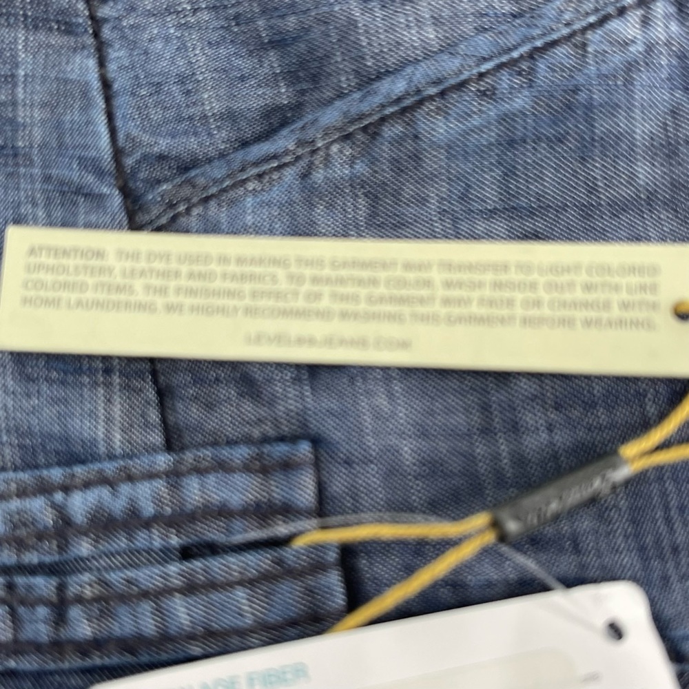 Level 99 Blue Denim Picket Tencel and Linen Trousers Size 27 NWT - Picture 13 of 13